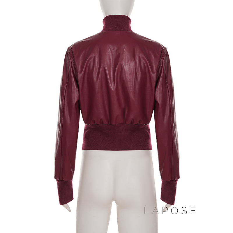 Zaniya Faux Leather Biker Jacket [5GTBDKRK]