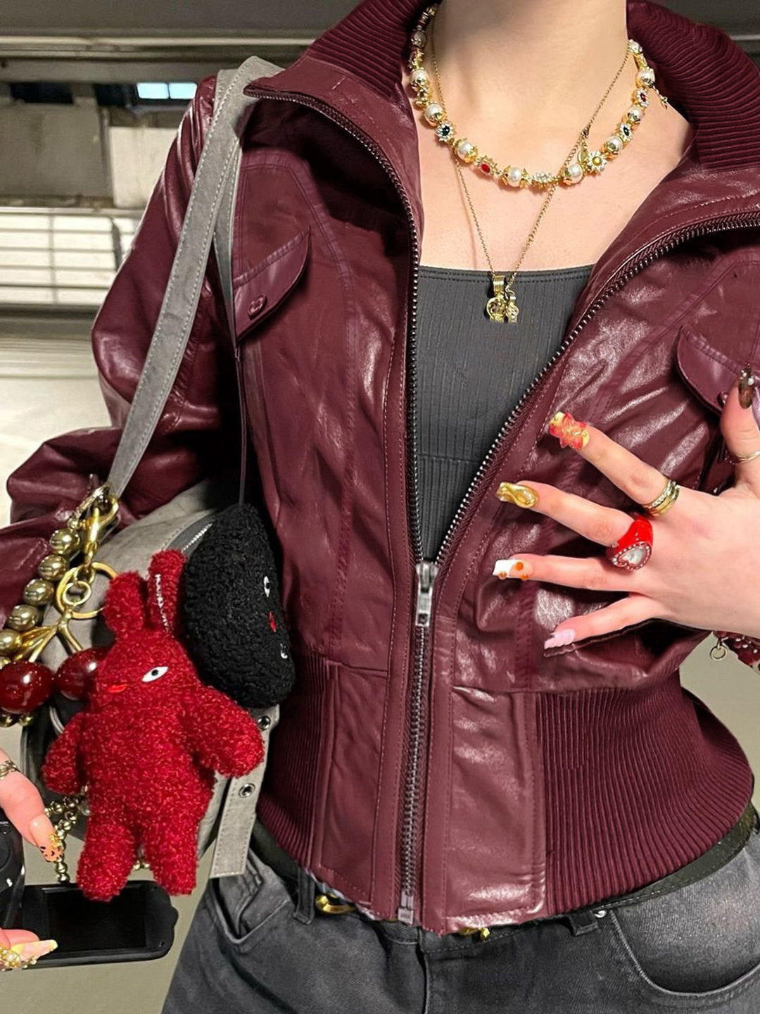 Zaniya Faux Leather Biker Jacket [I4P97NWI]