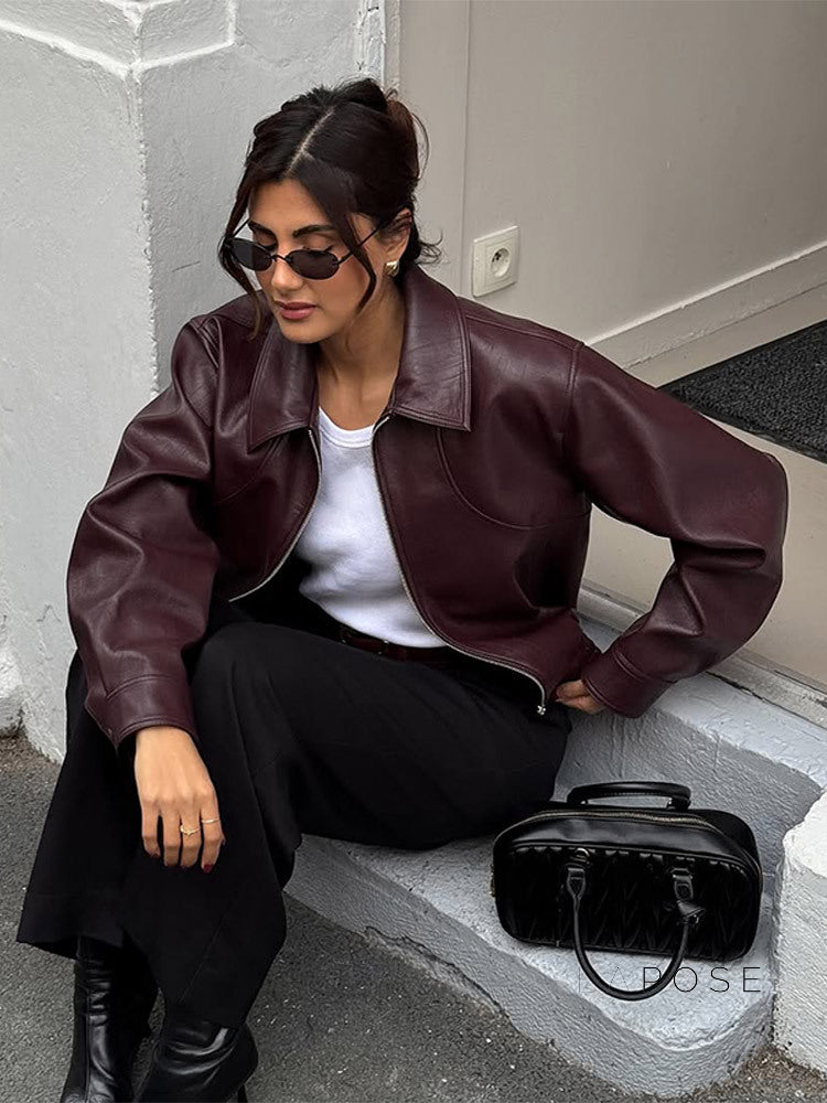 Zaniya Moto Faux Leather Jacket [JUD82VLA]