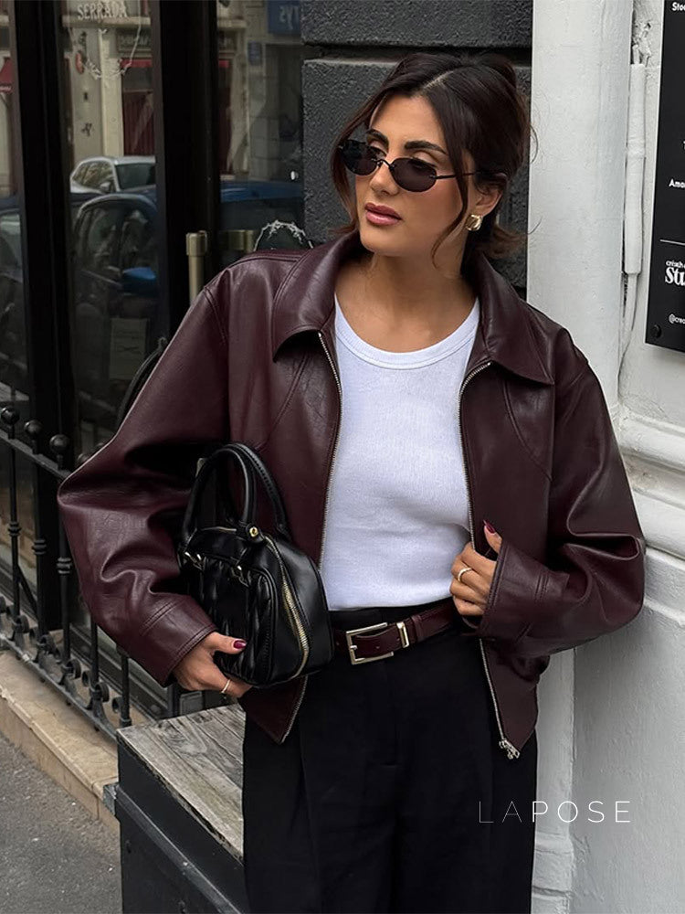 Zaniya Moto Faux Leather Jacket [SRXEDFFJ]