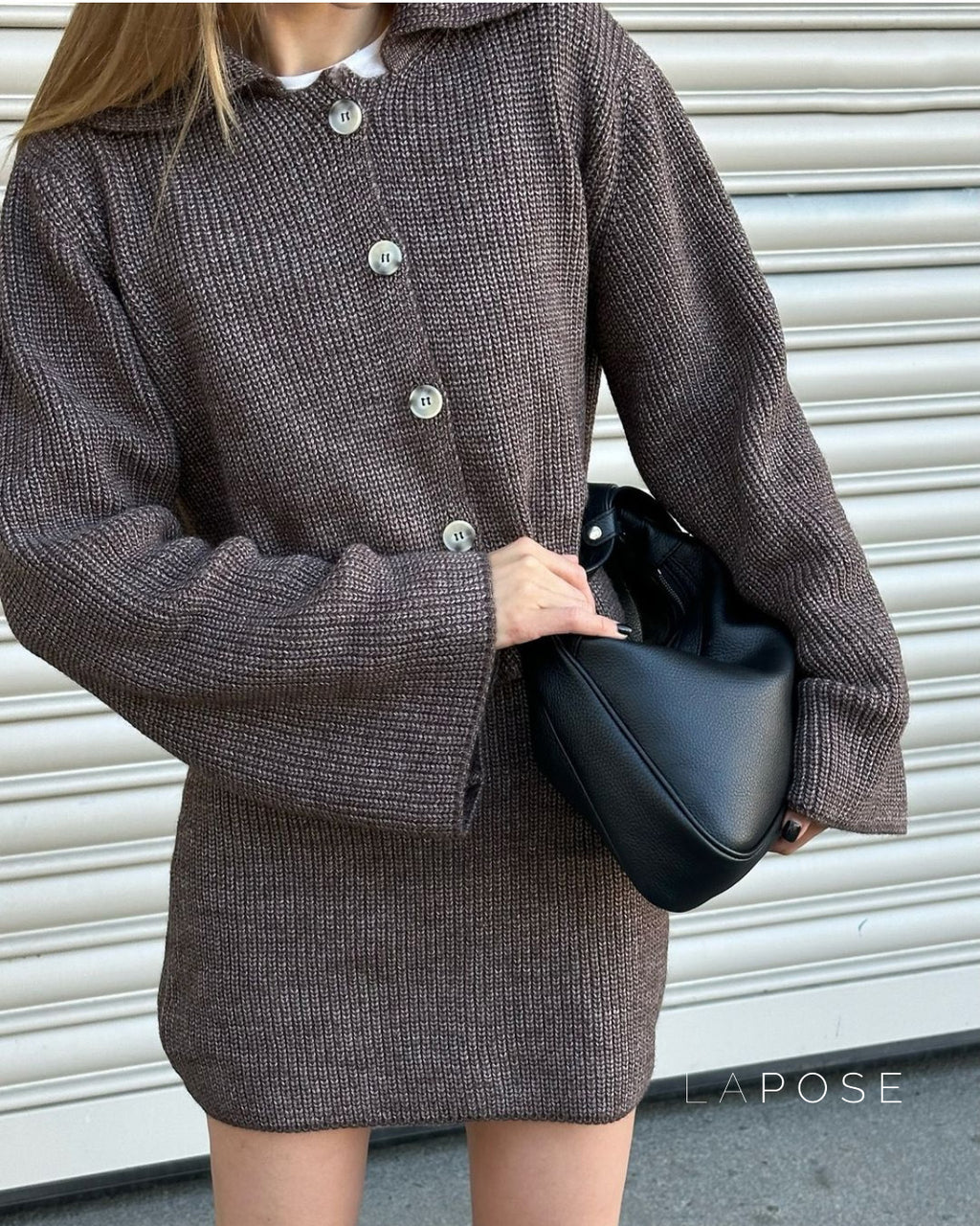 Zarina Lapel Knit Skirt Set [SAWDRYKC]