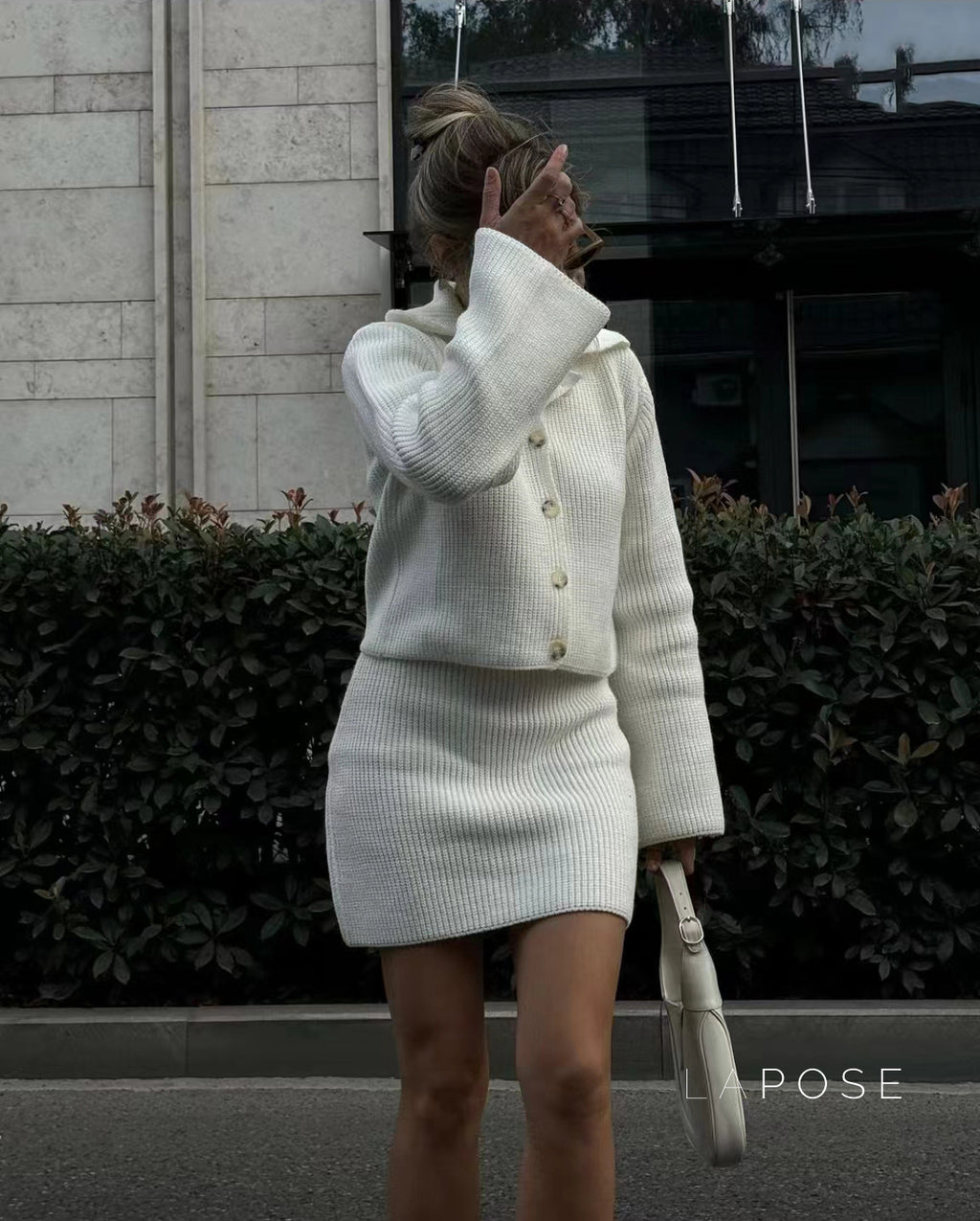 Zarina Lapel Knit Skirt Set [SY6JYLCK]