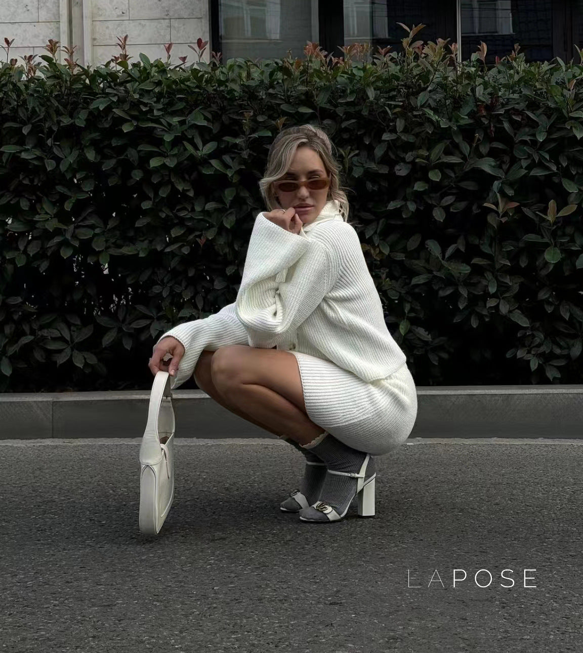 Zarina Lapel Knit Skirt Set [K8VBRRNC]