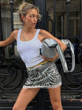 Zaylie Sequin Zebra Mini Skirt [7BYNIS3W]