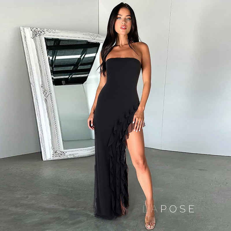 Zaynah Strapless Mesh Maxi Dress [XWWP58HY]