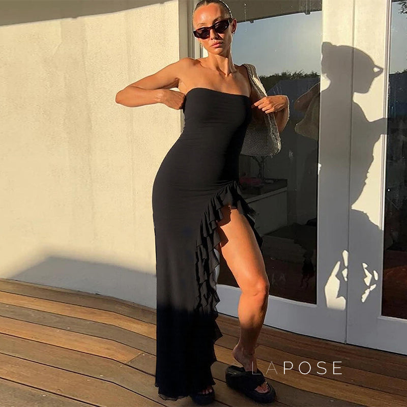 Zaynah Strapless Mesh Maxi Dress [2QN3LXH4]