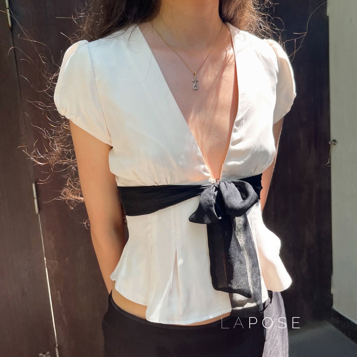 Zehra Puff Sleeve Bow Top