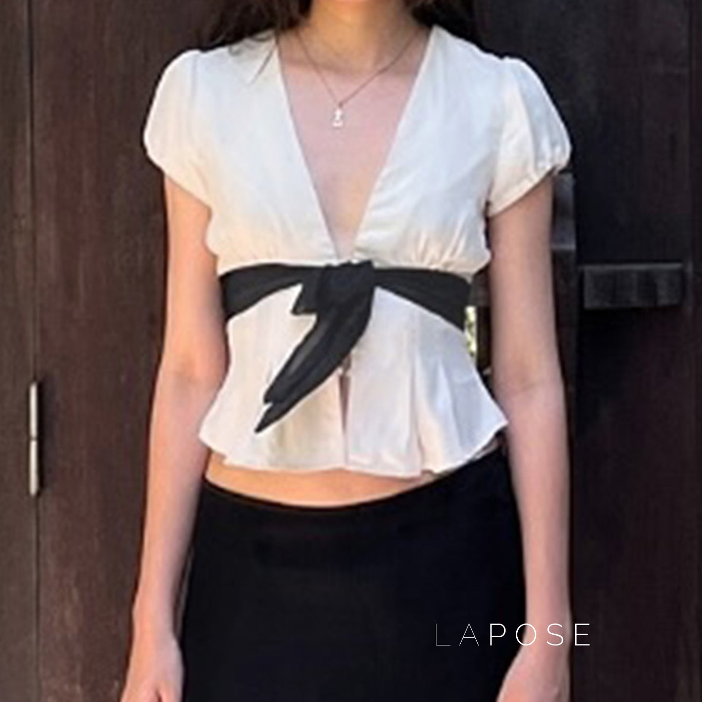 Zehra Puff Sleeve Bow Top