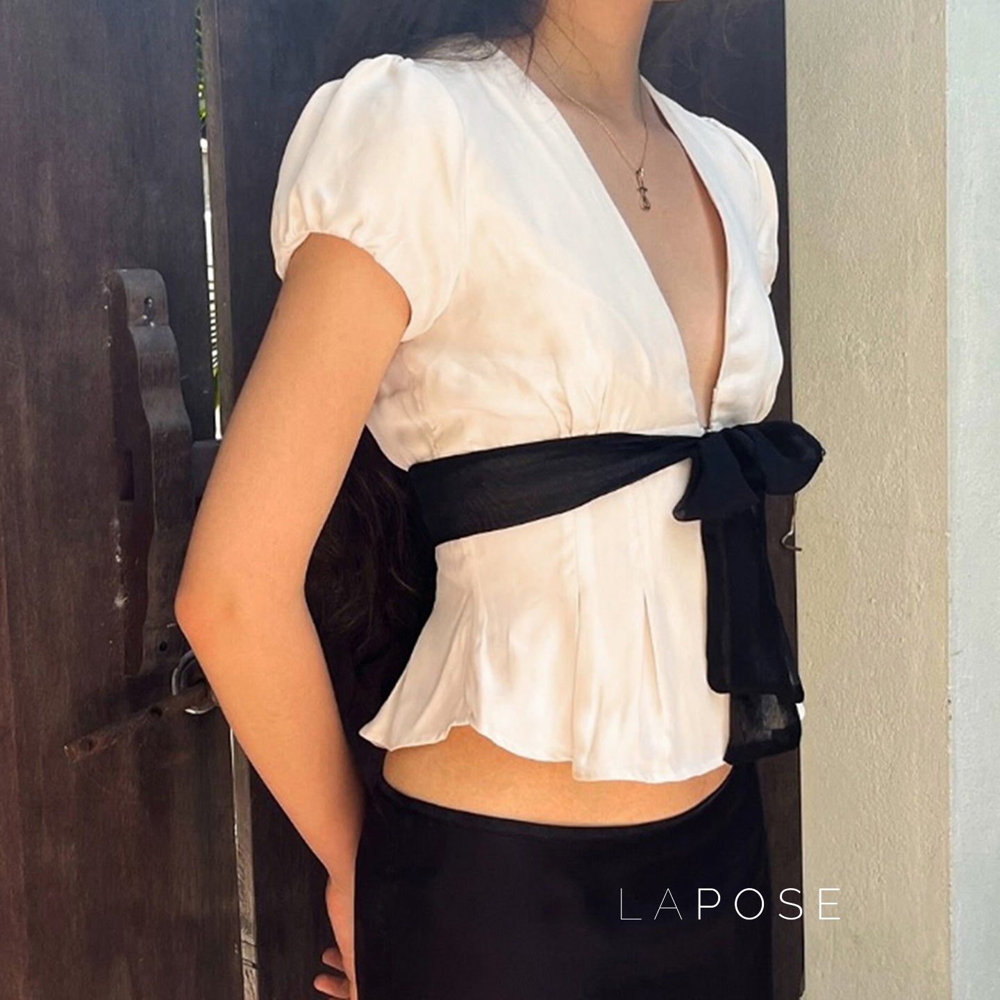 Zehra Puff Sleeve Bow Top