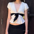 Zehra Puff Sleeve Bow Top