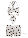 Zen Polka Dot Halter Short Set [2GH73XMD]