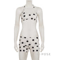 Zen Polka Dot Halter Short Set [15XNZOZC]