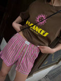 LaPose - Zen Vacances Graphic Oversized T-Shirt - Brown Color