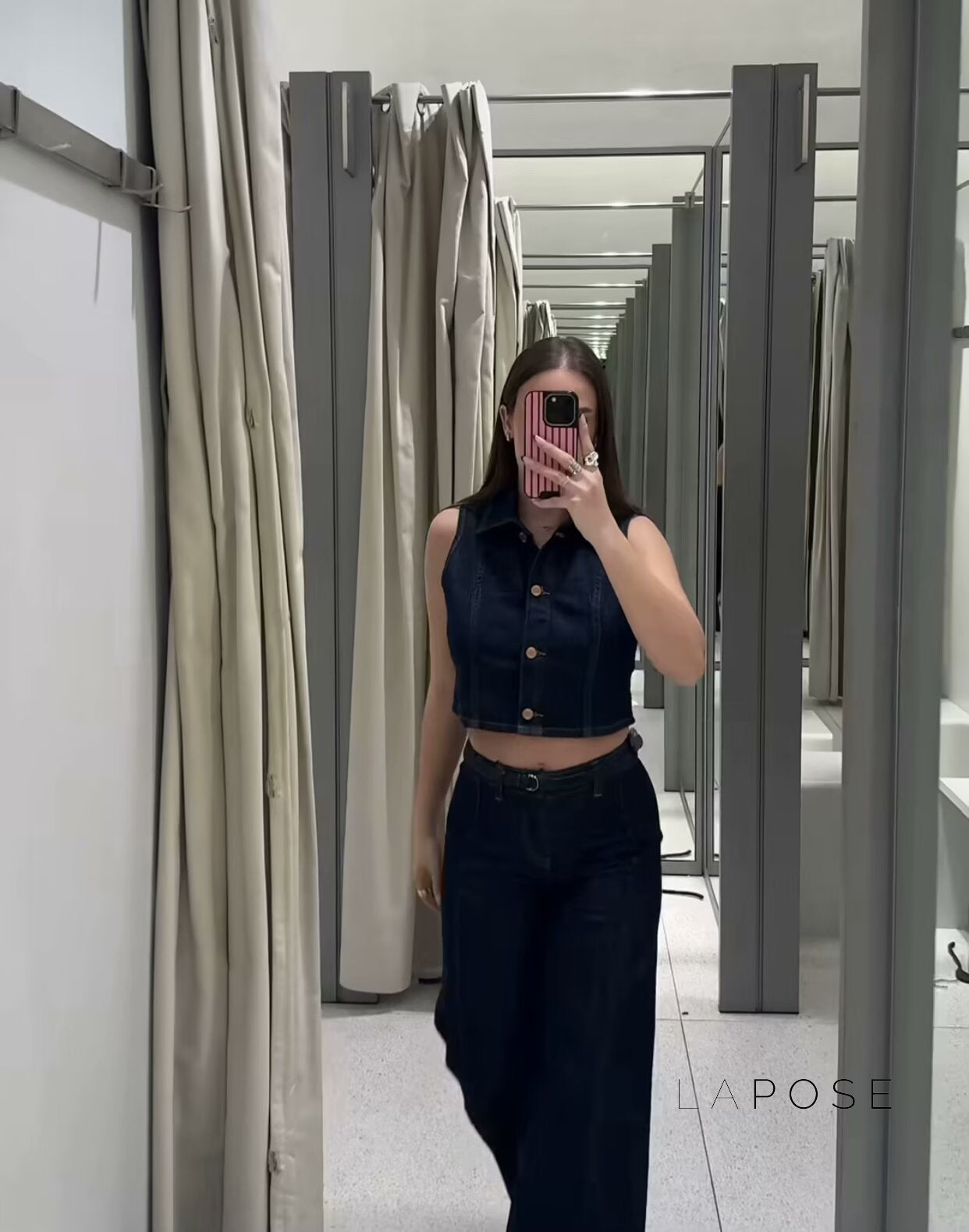 Zendayah Denim Suspender Pant Set [CRIQEZW7]