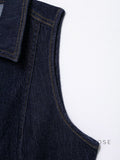 Zendayah Denim Suspender Pant Set [8MFOLAXL]