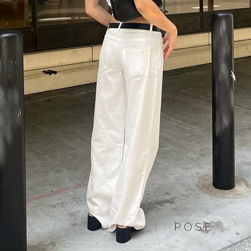 Ziah Low Waist Patchwork Wide-Leg Jeans [ON1THG85]