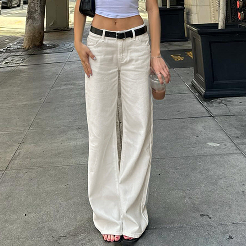 Ziah Low Waist Patchwork Wide-Leg Jeans [6Y9JP3RO]