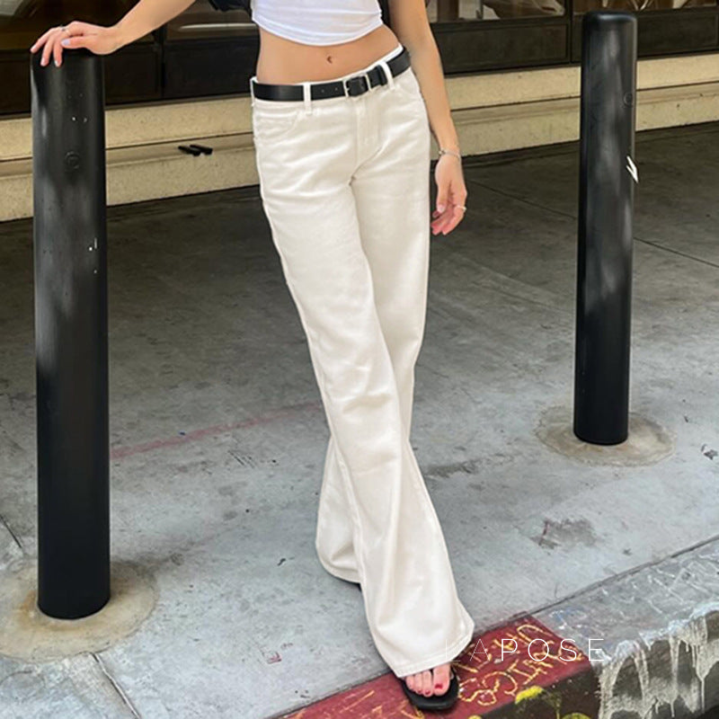 Ziah Low Waist Patchwork Wide-Leg Jeans [01VO5NTJ]