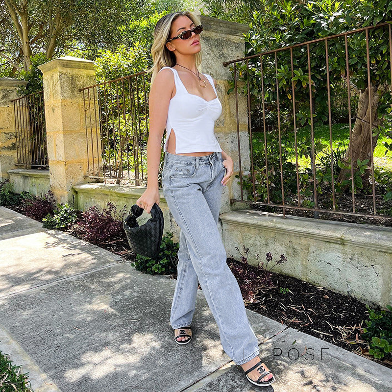 Ziona Backless Square Neck Crop Top [2BIZKW0S]