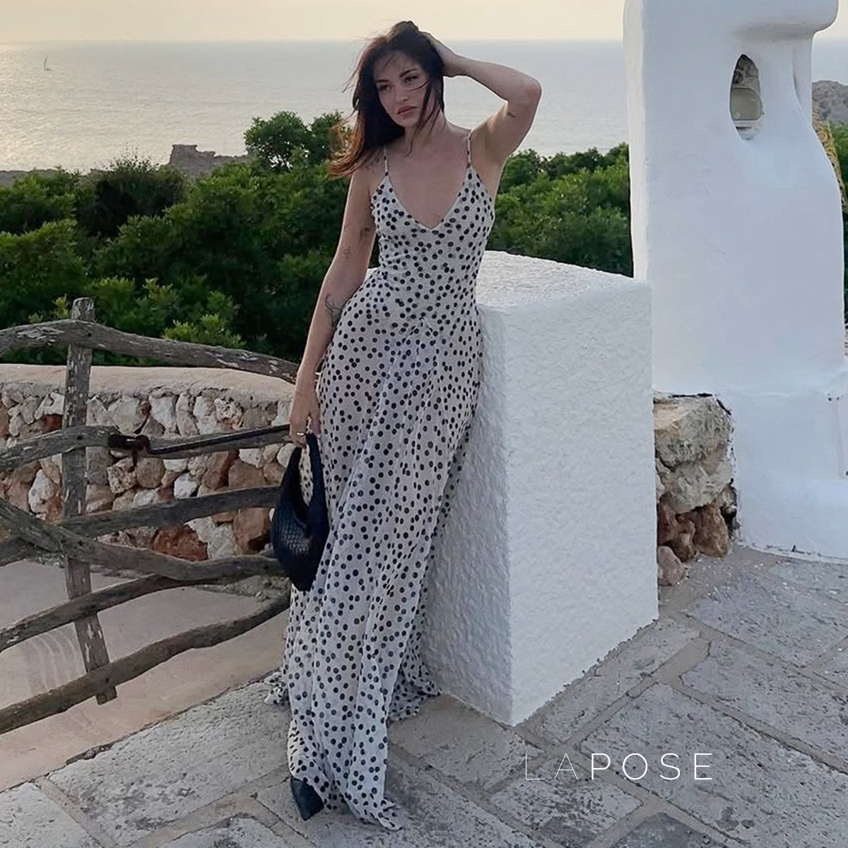 Zulema Polka Dot Mesh Midi Dress [CJ8ZJWUZ]
