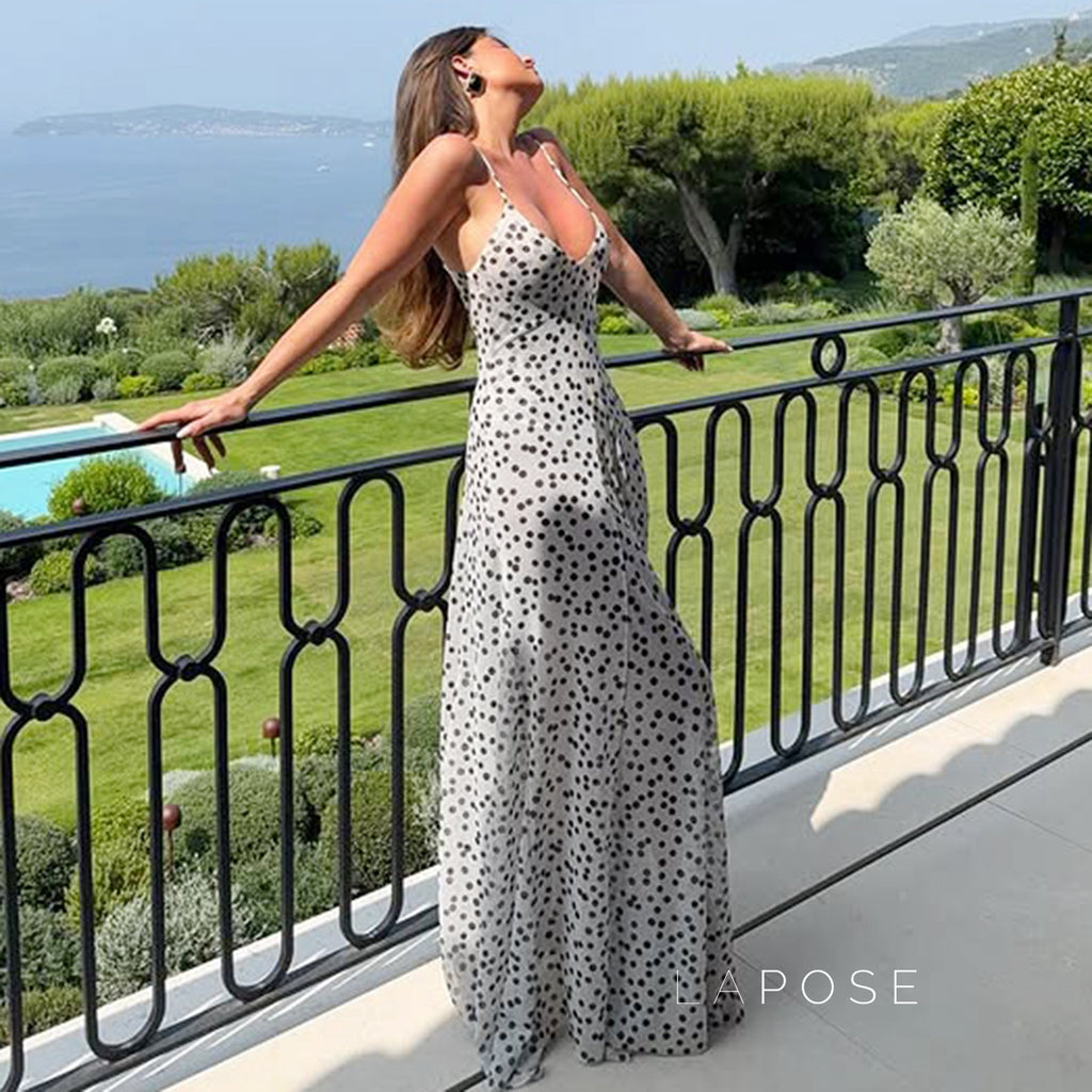 Zulema Polka Dot Mesh Midi Dress [WRJ593W4]