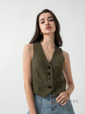 Zuri Cropped Button-Up Vest [UUMD8BCL]