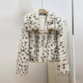 Zuria Leopard Print Cropped Faux Fur Coat [DXCTIUVJ]