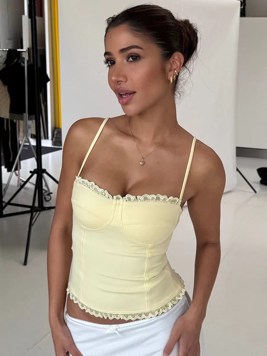 LaPose - Zyah Lace Trim Corset Camisole