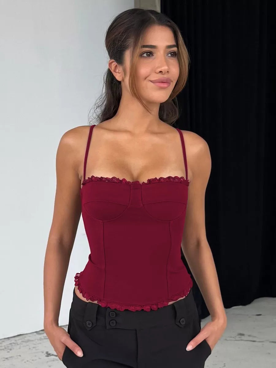 LaPose - Zyah Lace Trim Corset Camisole