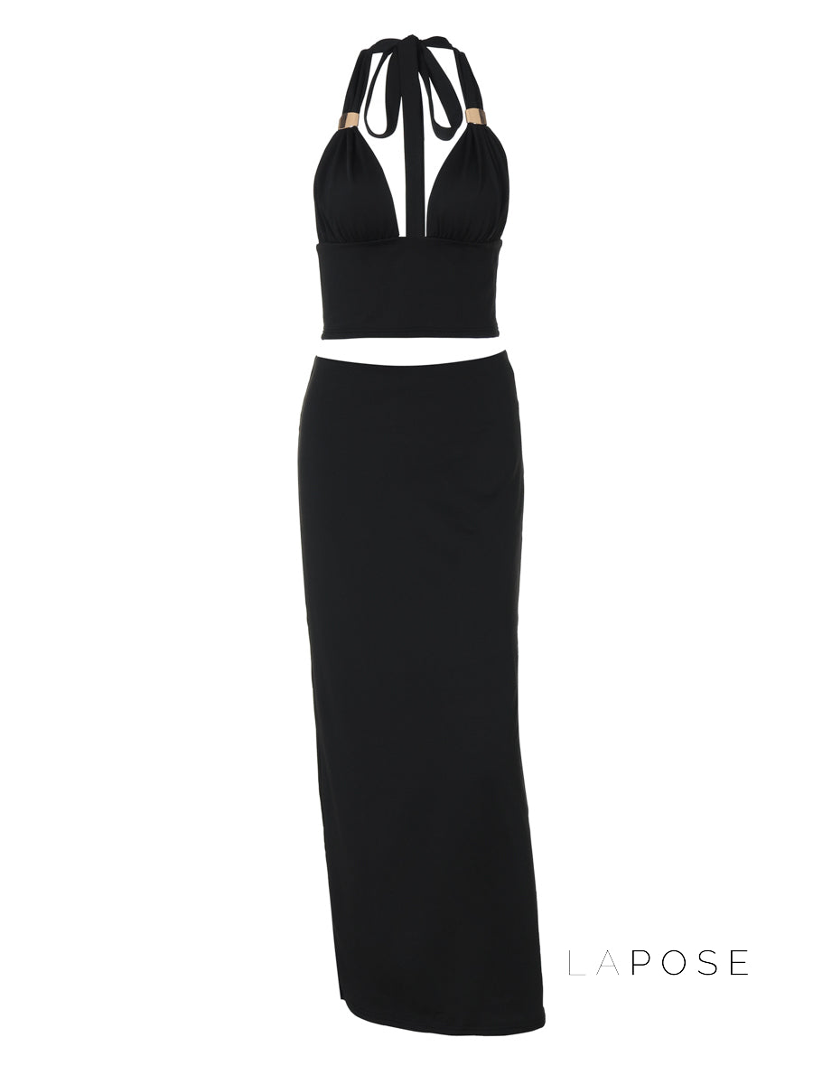 Zyana Metal Buckle Skirt Set [4YSB9WR2]