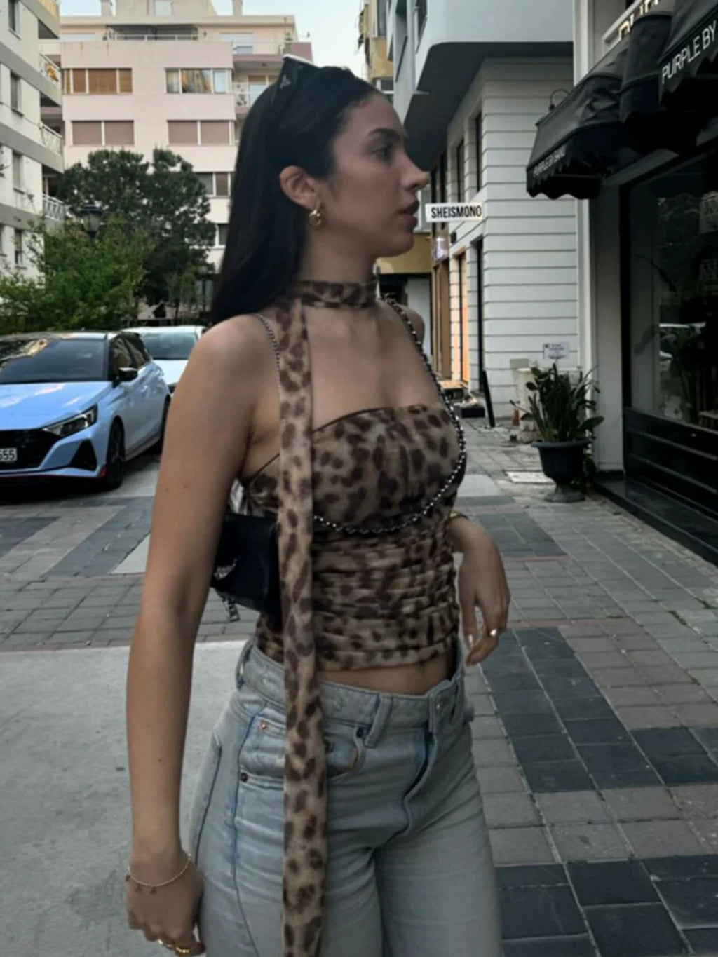 Melany Ruched Leopard Tube Top